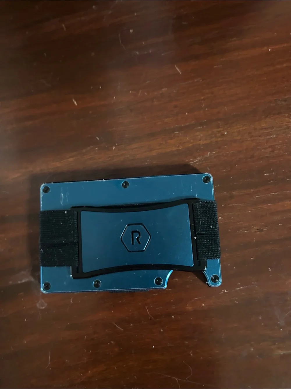 RIDGE blue metal wallet